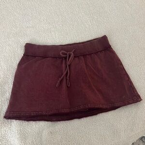 burgundy cotton skirt